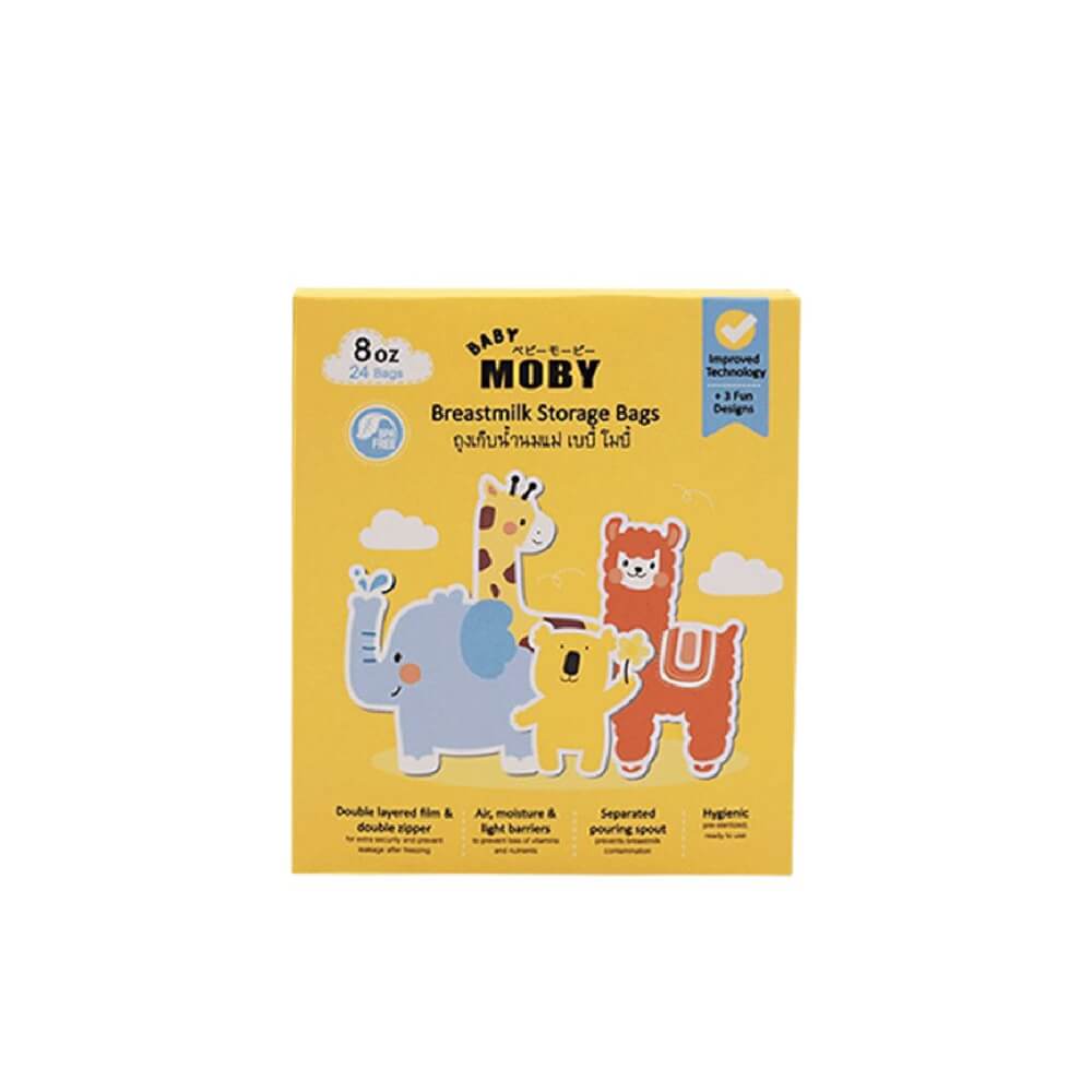 ถุงเก็บน้ำนมแม่ 8 ออนซ์ 24 ถุง BABY MOBY
